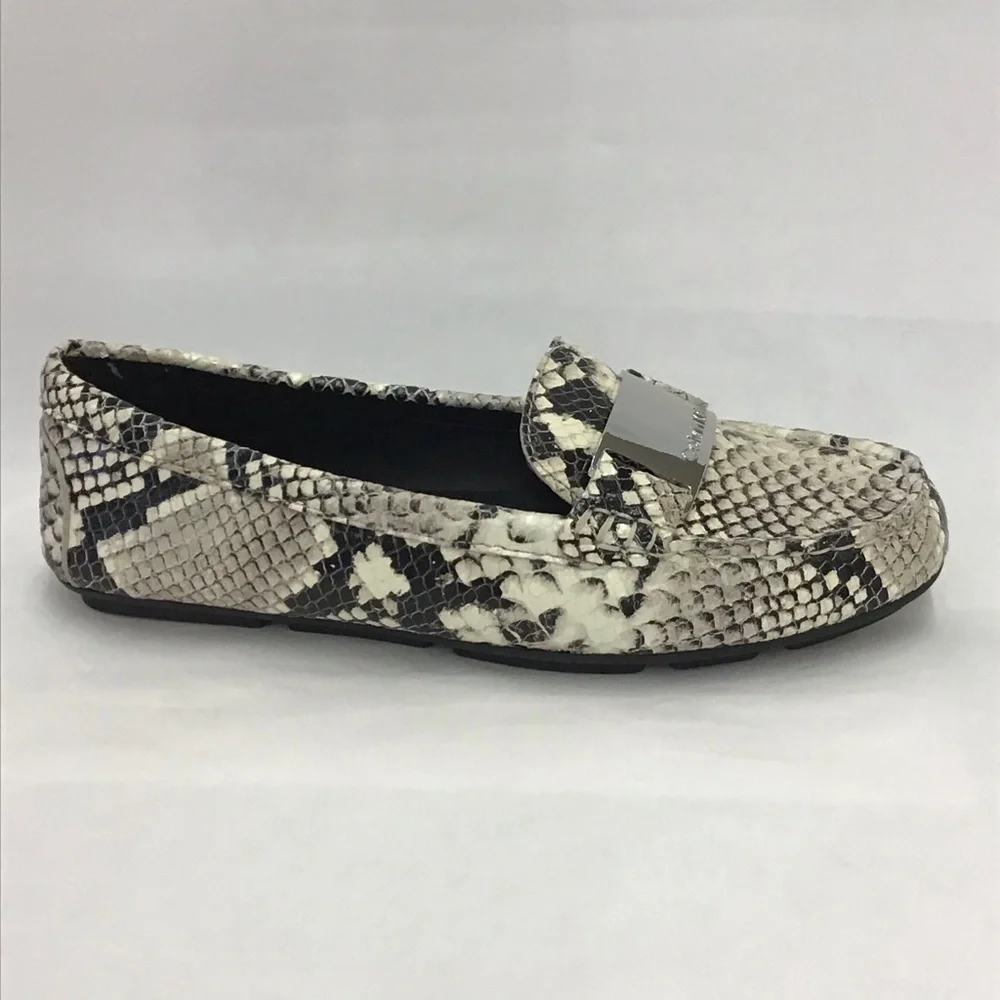 New Calvin Klein Lisette Two Tone Snake Loafers Womens Size: 5.5 M 34E5529-Nat